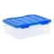 IRIS® WeatherPro™ 26.5qt. Clear Heavy Duty Plastic Storage Bin with Blue Lid